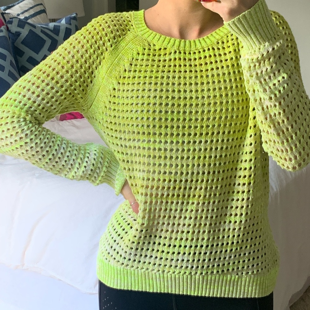 J.Crew Neon Yellow/Green Ombré Sweater